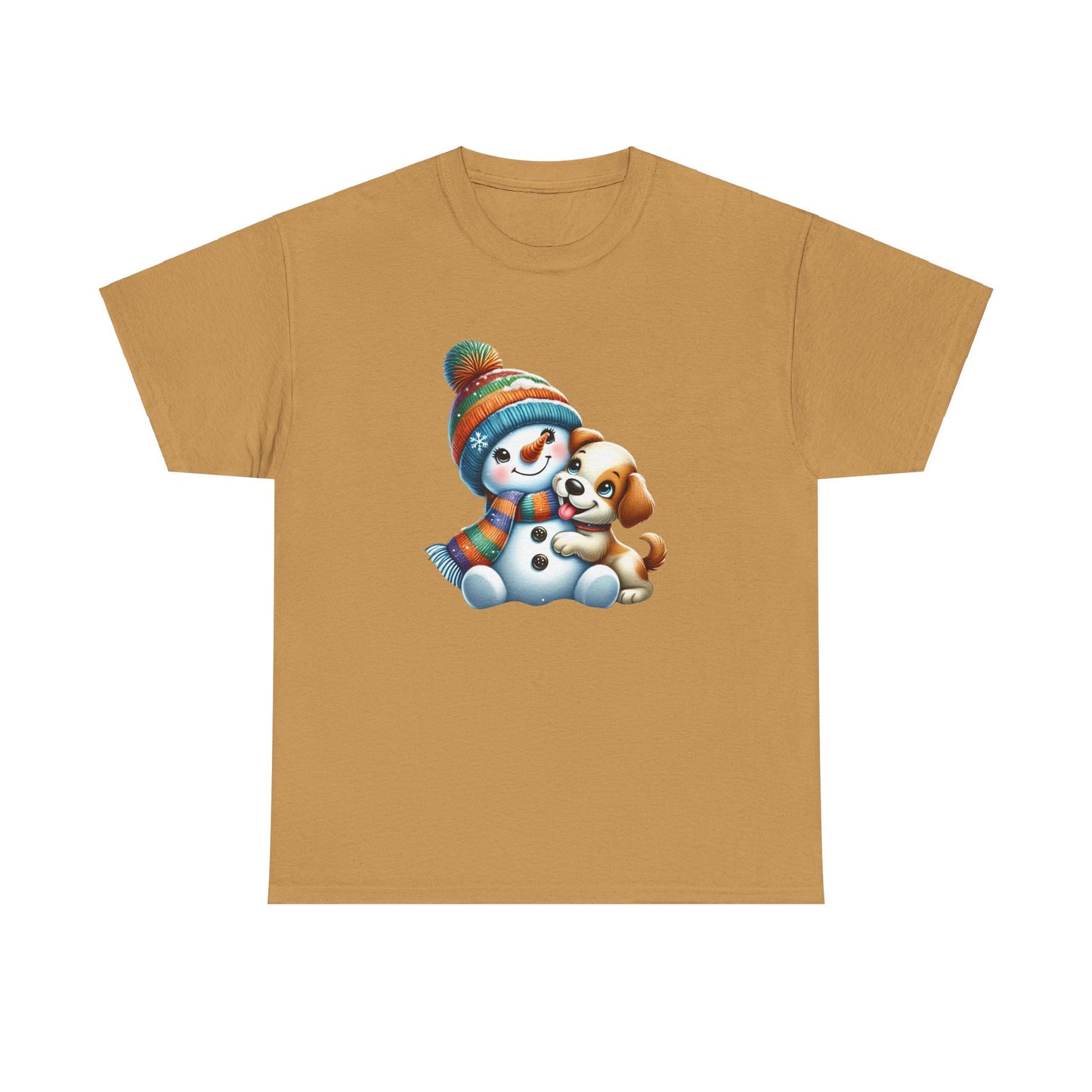 "Snowman Puppy Love" T-Shirt - Unisex Heavy Cotton Tee