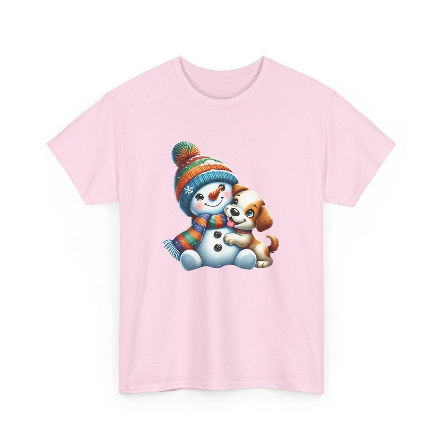 "Snowman Puppy Love" T-Shirt - Unisex Heavy Cotton Tee