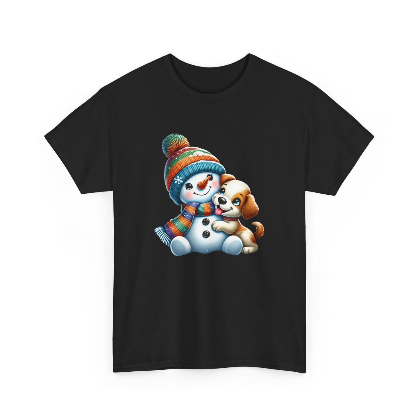 "Snowman Puppy Love" T-Shirt - Unisex Heavy Cotton Tee