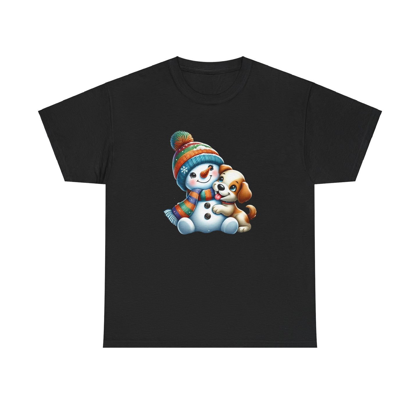 "Snowman Puppy Love" T-Shirt - Unisex Heavy Cotton Tee