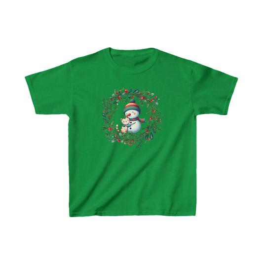 "Festive Feline Cheer" T-shirt - Kids Heavy Cotton™ Tee