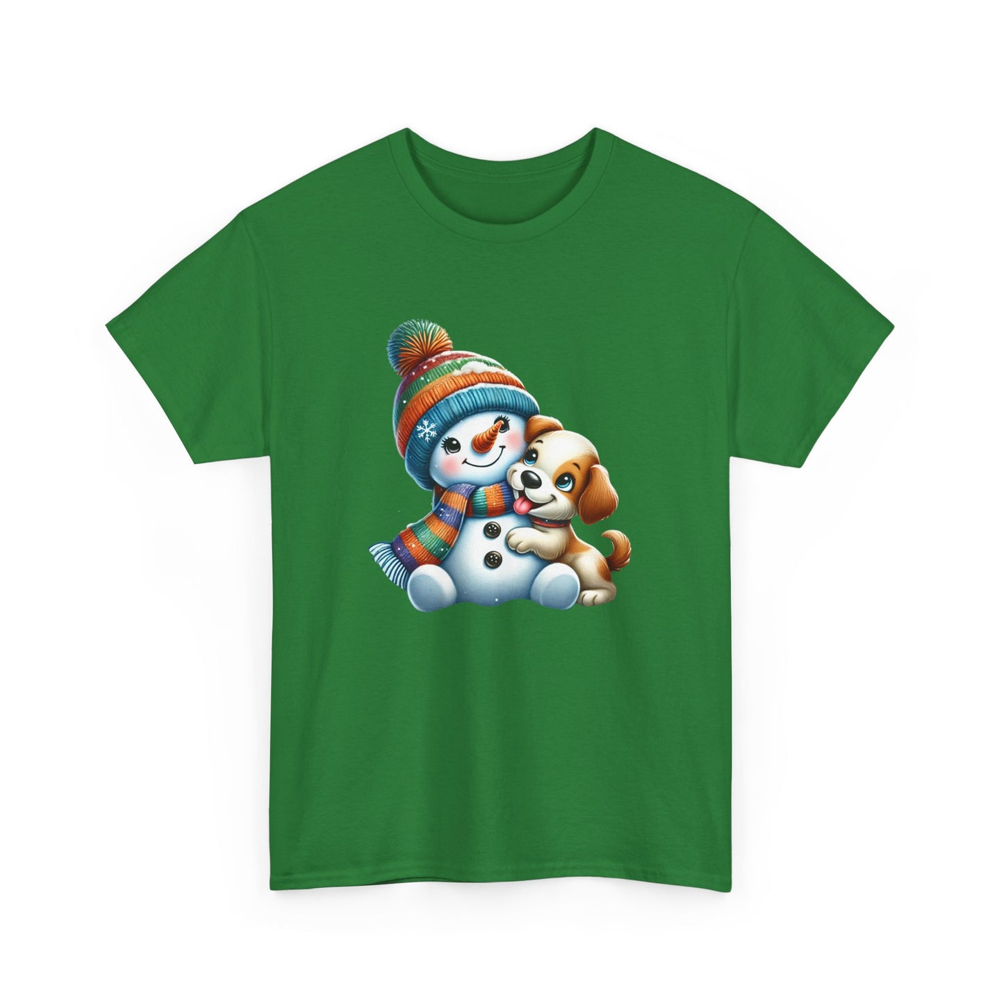 "Snowman Puppy Love" T-Shirt - Unisex Heavy Cotton Tee