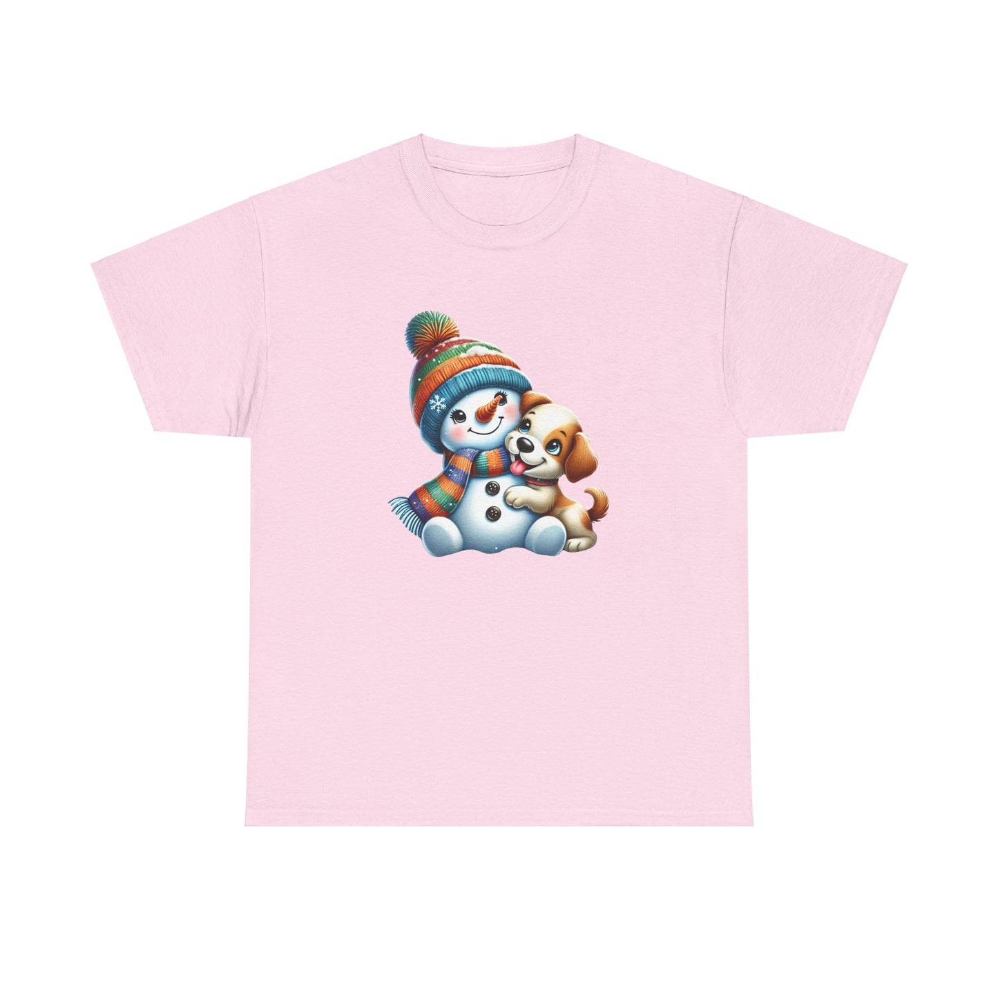 "Snowman Puppy Love" T-Shirt - Unisex Heavy Cotton Tee