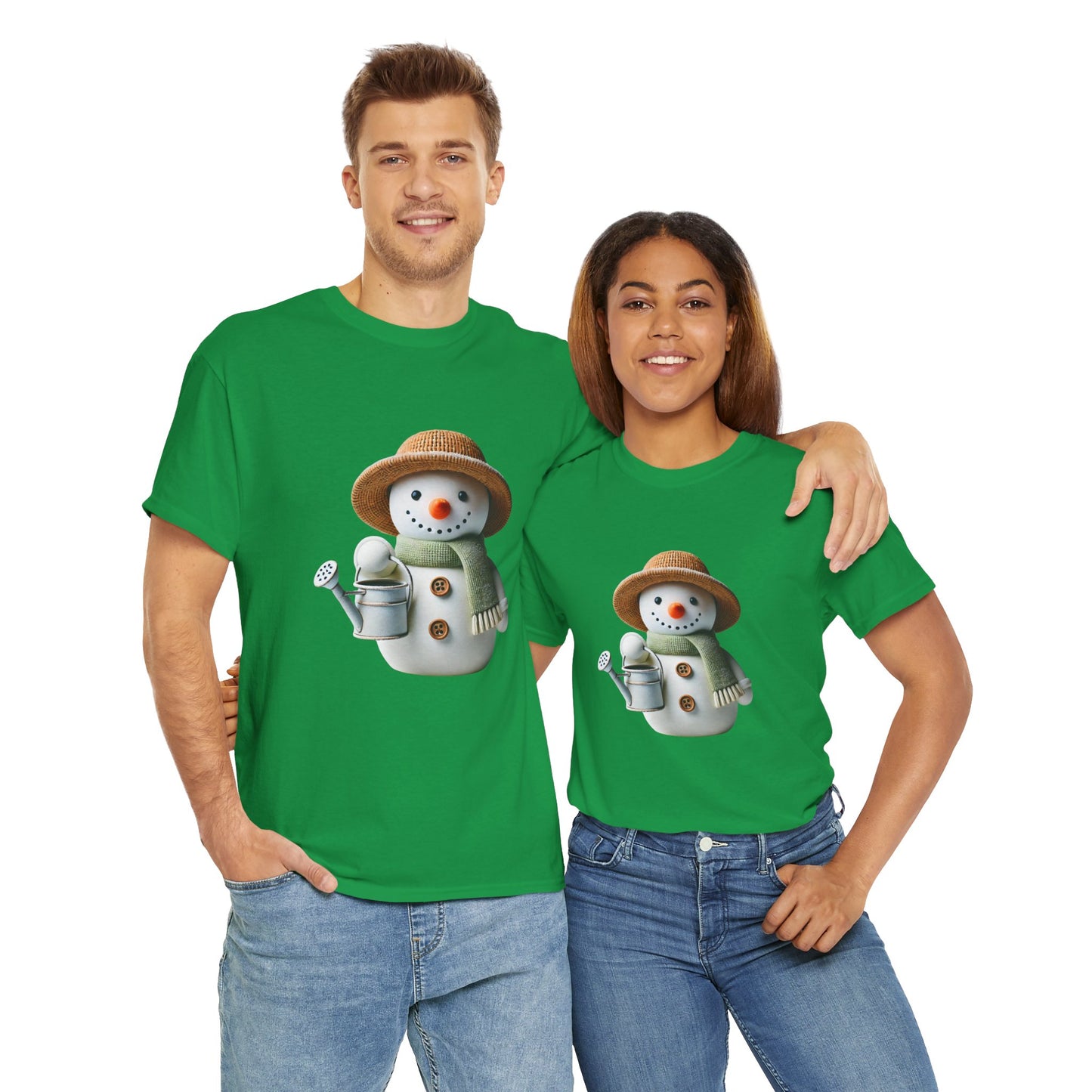 "Gardening Snowman" T-shirt - Unisex Heavy Cotton Tee