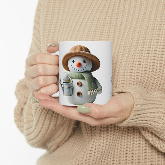 "Gardening Snowman" - Ceramic Mug, (11oz, 15oz)